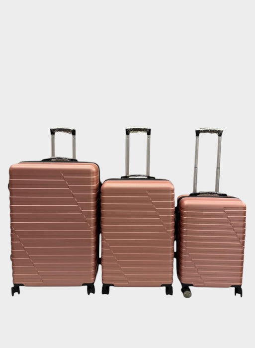 Elegant Rose 3-Piece Luggage Trolley Set with Built-in TSA Lock, Reinforced Grip Handles, Retractable Handle, Premium ABS Material, and 360° Spinner Wheels – Available in Sizes 20", 24", and 28".