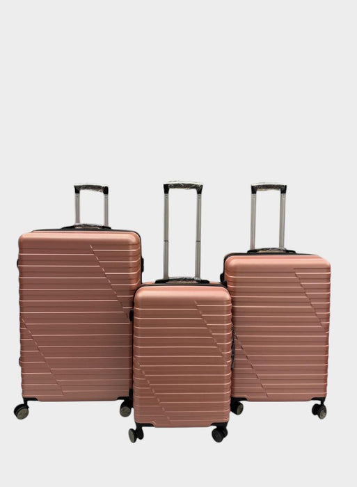 Elegant Rose 3-Piece Luggage Trolley Set with Built-in TSA Lock, Reinforced Grip Handles, Retractable Handle, Premium ABS Material, and 360° Spinner Wheels – Available in Sizes 20", 24", and 28".