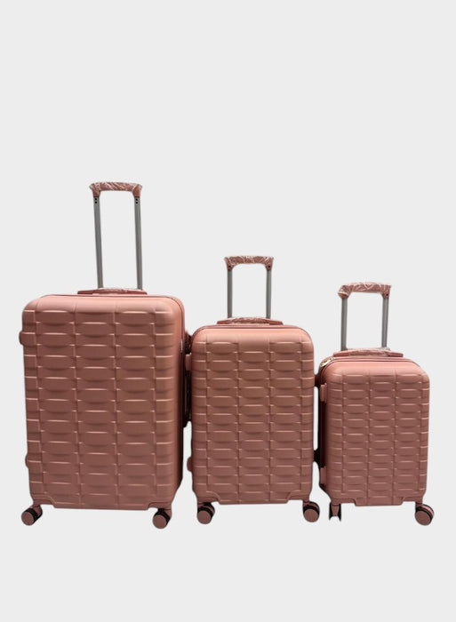 Elegant Rose 3-Piece Luggage Trolley Set with Built-in TSA Lock, Reinforced Grip Handles, Retractable Handle, Premium ABS Material, and 360° Spinner Wheels – Available in Sizes 20", 24", and 28".