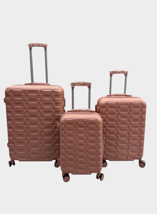 Elegant Rose 3-Piece Luggage Trolley Set with Built-in TSA Lock, Reinforced Grip Handles, Retractable Handle, Premium ABS Material, and 360° Spinner Wheels – Available in Sizes 20", 24", and 28".